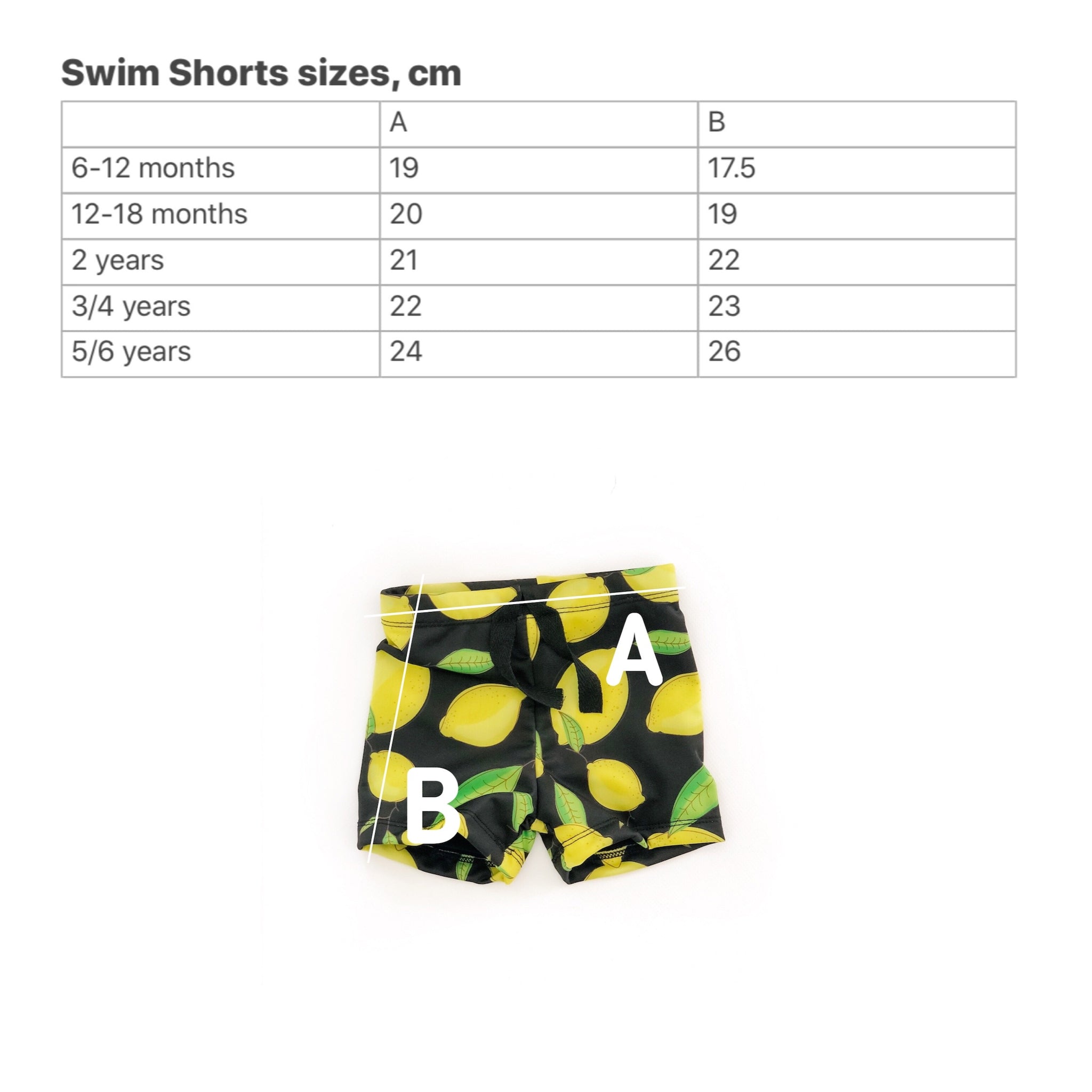 Swim shorts with Lemons