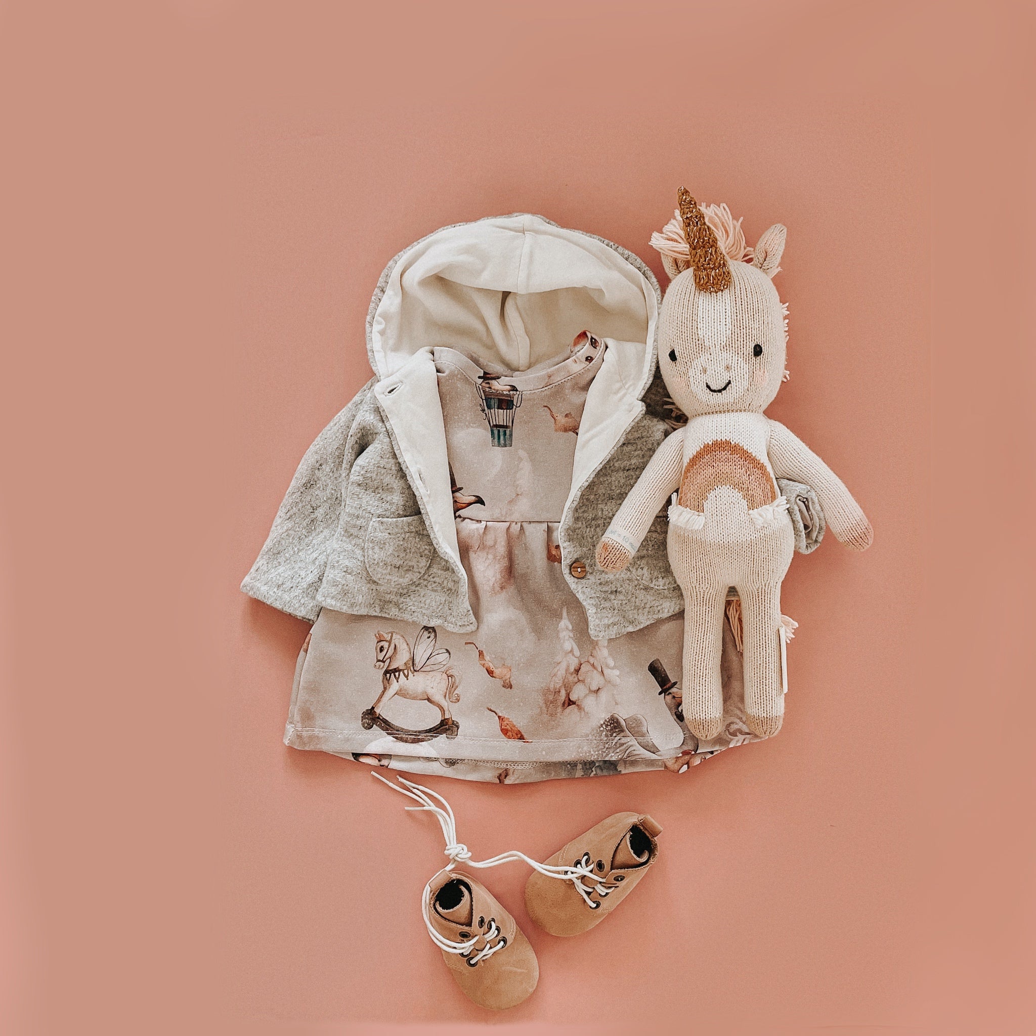 “Zoe” dress with Whimsical Creatures