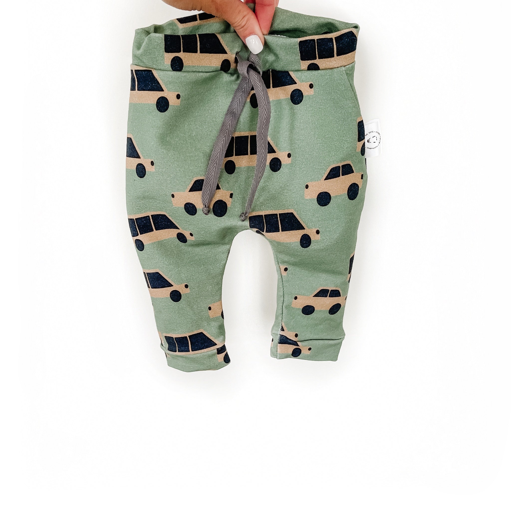 Trousers with Cars on Green